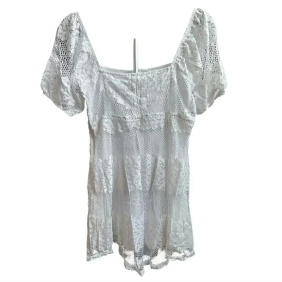 Free People Ivory Be Your Baby Lace Baby doll Dress Size Large - Picture 3 of 9